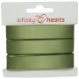 Infinity Hearts Satinbånd Dobbeltsidet 15mm 563 Støvet Grøn - 5m