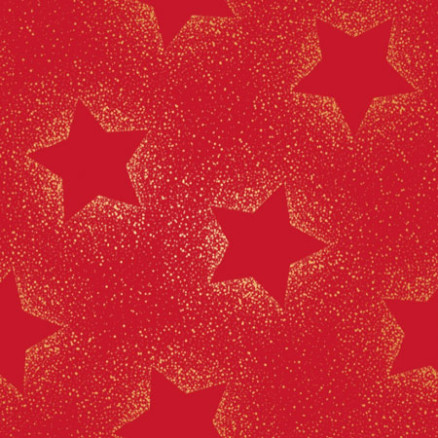 Poplin m/stjerner folietryk guld 145cm 015 Rød - 50cm thumbnail