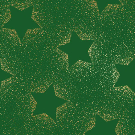 Poplin m/stjerner folietryk guld 145cm 025 Grøn - 50cm thumbnail