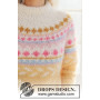 Lemon Meringue Sweater by DROPS Design - Bluse Strikkeopskrift str. S - XXXL