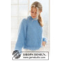 Blueberry Cream Sweater by DROPS Design - Bluse Strikkeopskrift str. S - XXXL