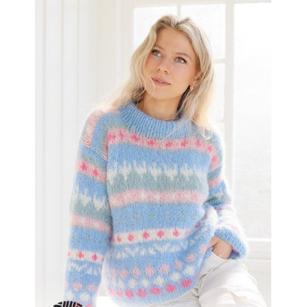 Mixed Berries Sweater by DROPS Design - Bluse Strikkeopskrift str. XS thumbnail