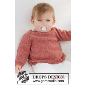 Rosy Cheeks Sweater by DROPS Design - Baby Bluse Strikkeopskrift str. 0/1 mdr - 3/4 år