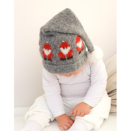 Merry Santas Hat by DROPS Design - Baby Julehue Strikkeopskrift str. 0 - 0/1 mdr