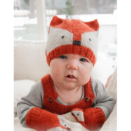 Baby Fox by DROPS Design - Baby Hue og Vanter Strikkeopskrift Str. præ thumbnail