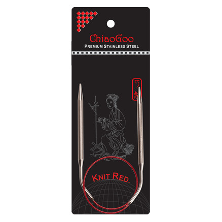 ChiaoGoo Knit Red Rundpinde Rustfrit Kirurgisk Stål 40 cm 2 mm thumbnail