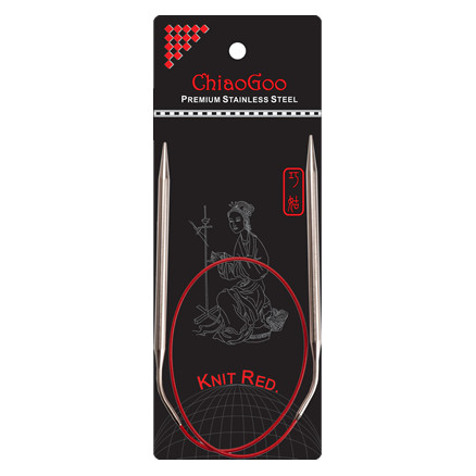ChiaoGoo Knit Red Rundpinde Rustfrit Kirurgisk Stål 60 cm 2 mm thumbnail