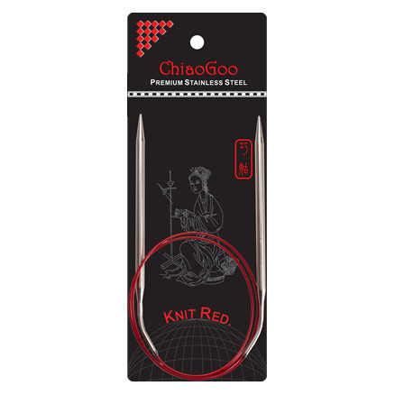 ChiaoGoo Knit Red Rundpinde Rustfrit Kirurgisk Stål 80 cm 2,5 mm