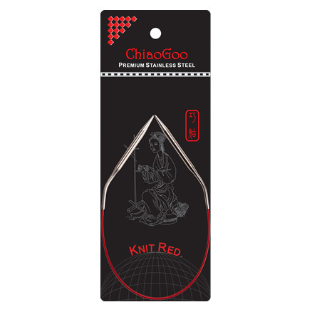 ChiaoGoo Knit Red Rundpinde Rustfrit Kirurgisk Stål 30 cm 3,75 mm thumbnail