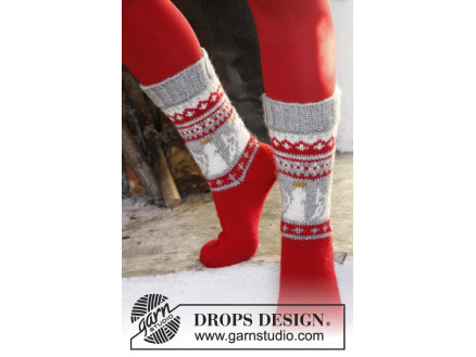 Angel Feet by DROPS Design - Sokker Strikkeopskrift str. 32/34 - 41/43 thumbnail