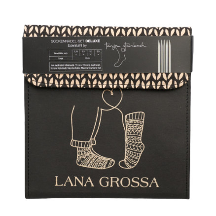2: Lana Grossa Deluxe Strømpepindesæt Rustfri Stål 15 cm 2,25-3,5 mm 4 st