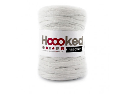 Hoooked Ribbon XL Stofgarn Unicolor 50 Hvid