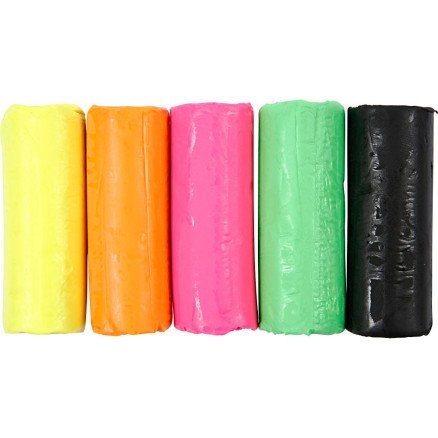Soft Clay Modellervoks, neonfarver, H: 9,5 cm, 400 g/ 1 spand