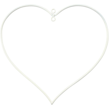 Hjerte, hvid, str. 13x13 cm, tykkelse 25 mm, 10 stk./ 1 pk.