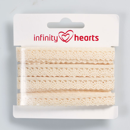 5: Infinity Hearts Blondebånd Polyester 11mm 2 Ecru - 5m