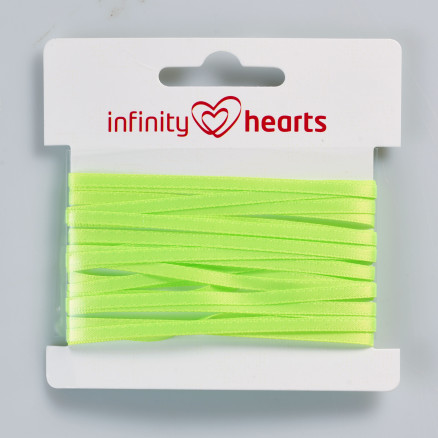10: Infinity Hearts Satinbånd Dobbeltsidet 3mm 544 Lime - 5m
