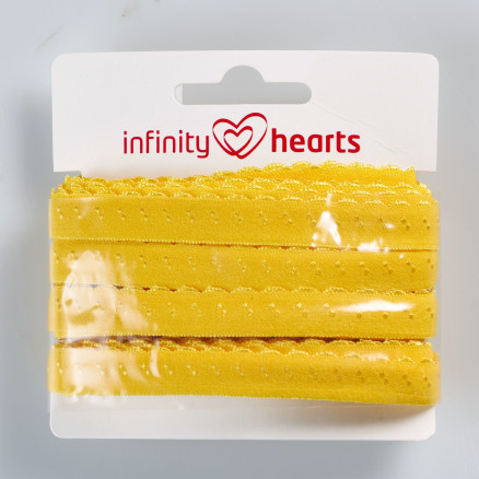 7: Infinity Hearts Foldeelastik Blonde 22/11mm 645 Gul - 5m