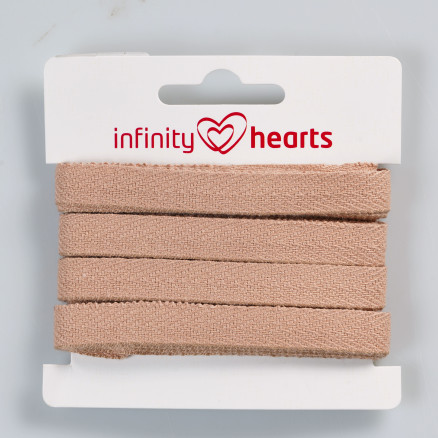 Infinity Hearts Sildebens Bånd Bomuld 10mm 16 Sand - 5m