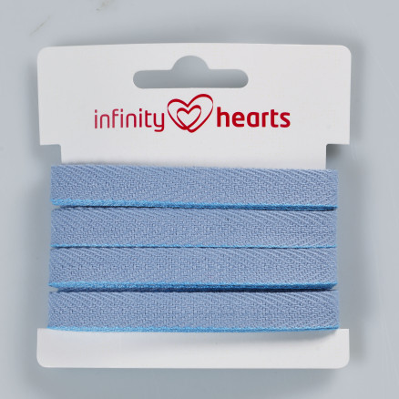 Infinity Hearts Sildebens Bånd Bomuld 10mm 22 Jeansblå - 5m