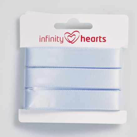 Infinity Hearts Satinbånd Dobbeltsidet 15mm 307 Lys Blå - 5m