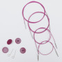 KnitPro Wire / Kabel til Udskiftelige Rundpinde 30 cm (Bliver 50cm inkl. pinde) Lilla