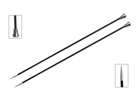 KnitPro Karbonz Strikkepinde / Jumperpinde Kulfiber 25cm 2,25mm / 9.8i