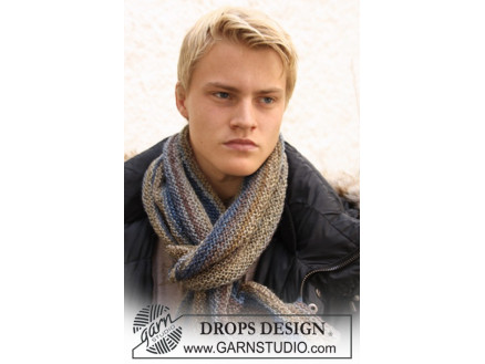 Adam by DROPS Design - Halstørklæde Strikkeopskrift 150x22 cm thumbnail